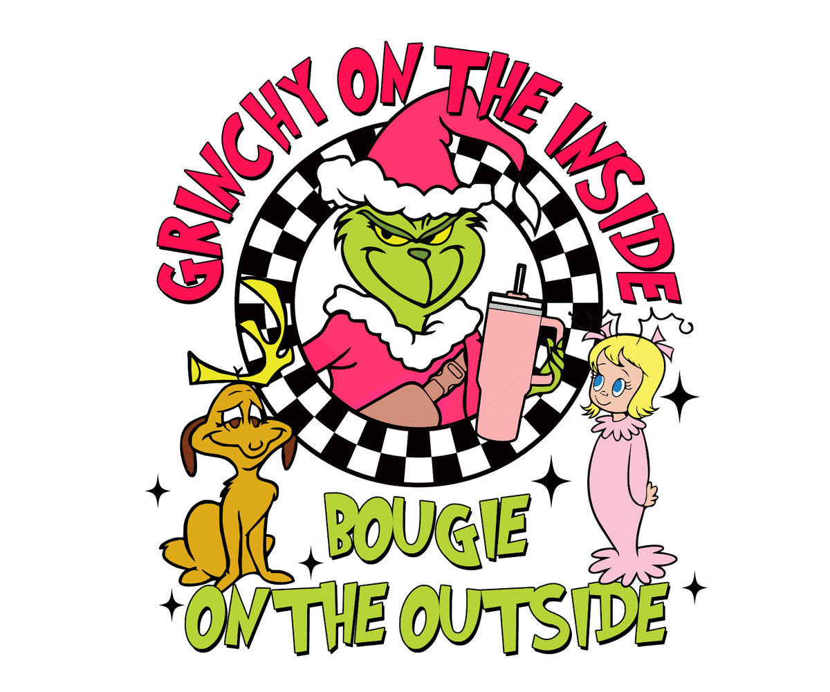 Grinch Christmas DTF transfer design