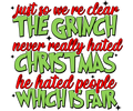 Grinch Christmas DTF transfer design