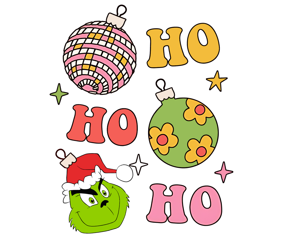 Grinch Christmas DTF transfer design