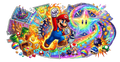 Mario UV printed glass tumbler wrap design