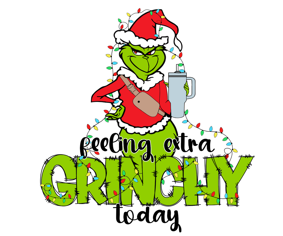 Grinch Christmas DTF transfer design