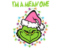 Grinch Christmas DTF transfer design