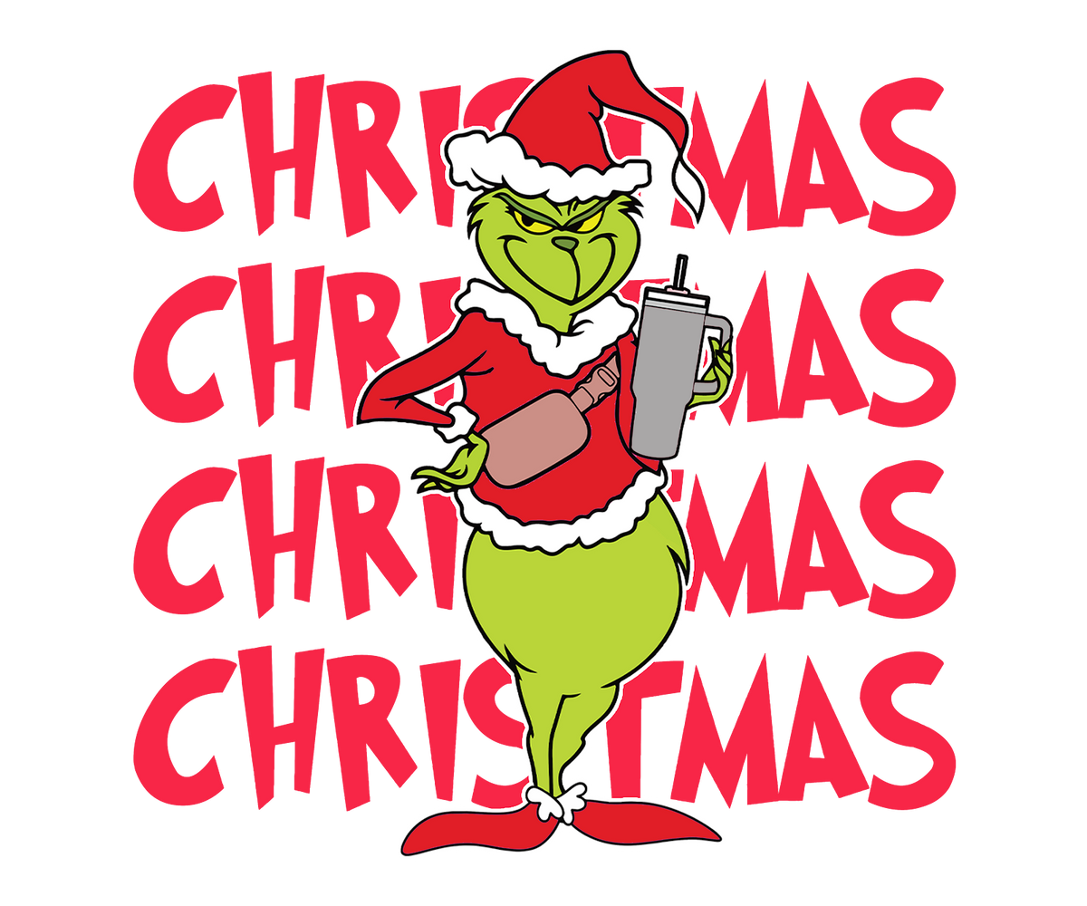 Grinch Christmas DTF transfer design