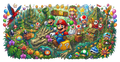 Mario UV printed glass tumbler wrap design