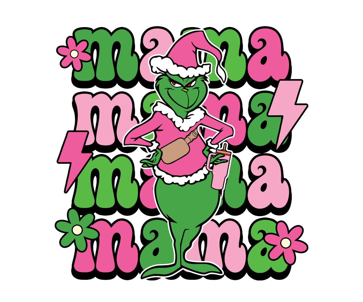 Grinch Christmas DTF transfer design