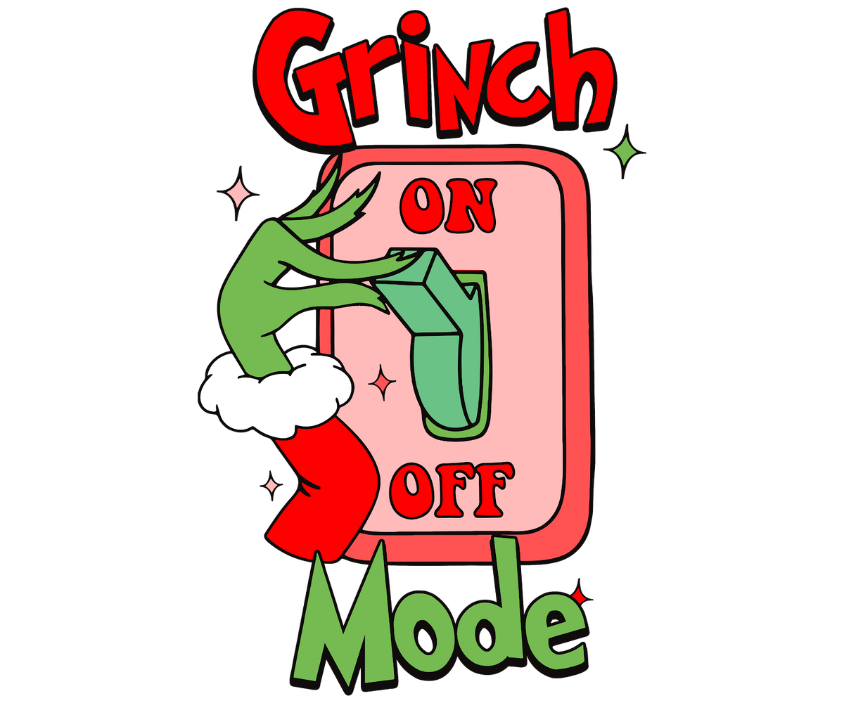 Grinch Christmas DTF transfer design