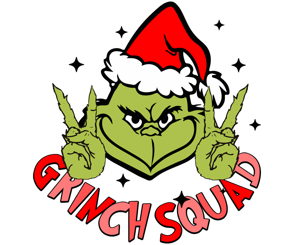 Grinch Christmas DTF transfer design
