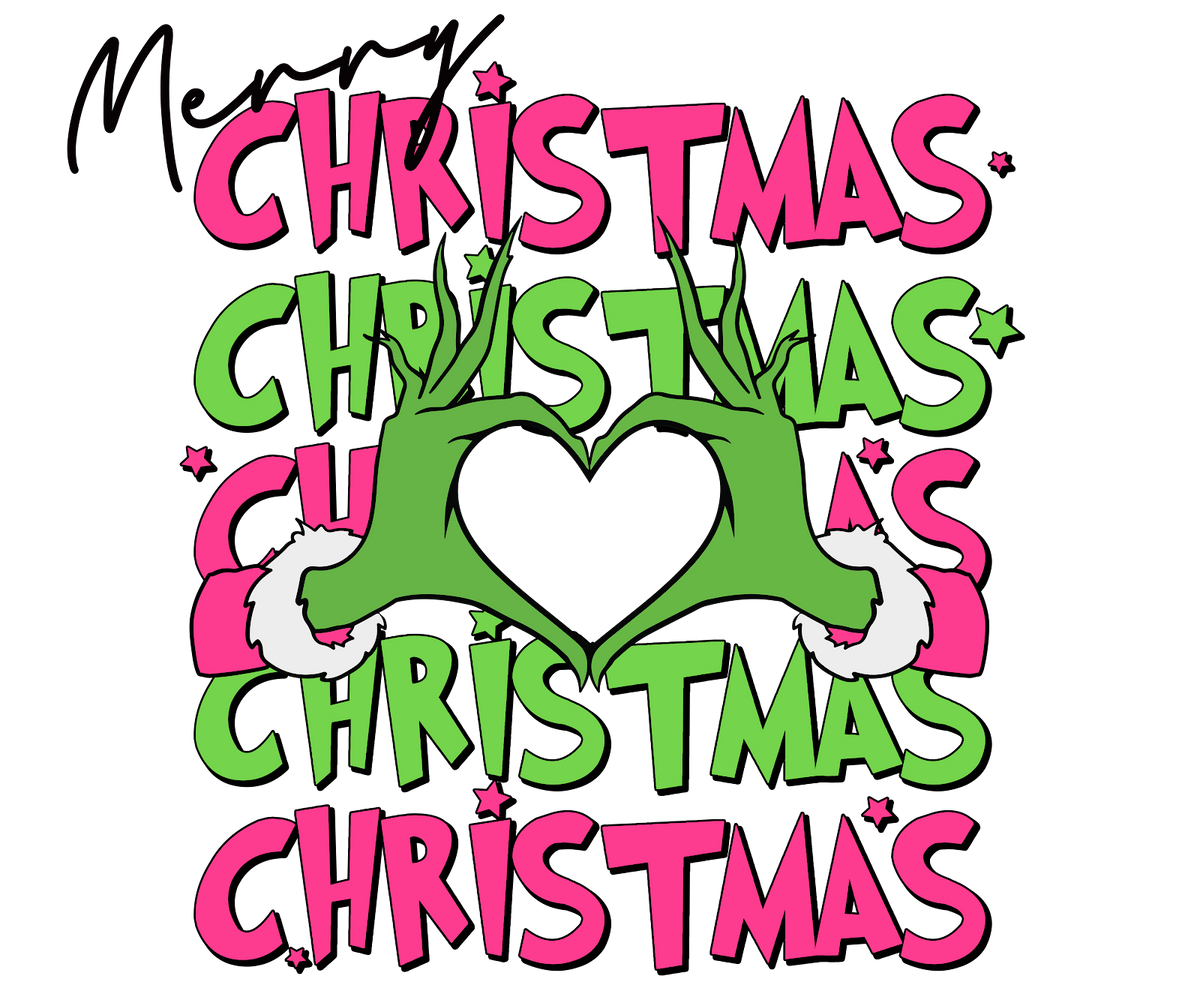 Grinch Christmas DTF transfer design