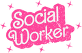 Pink Retro Social Worker DTF Transfer
