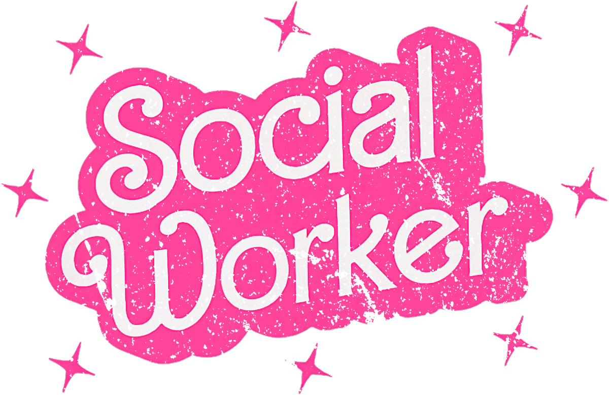 Pink Retro Social Worker DTF Transfer