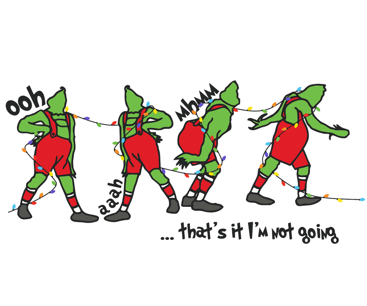 Grinch Christmas DTF transfer design