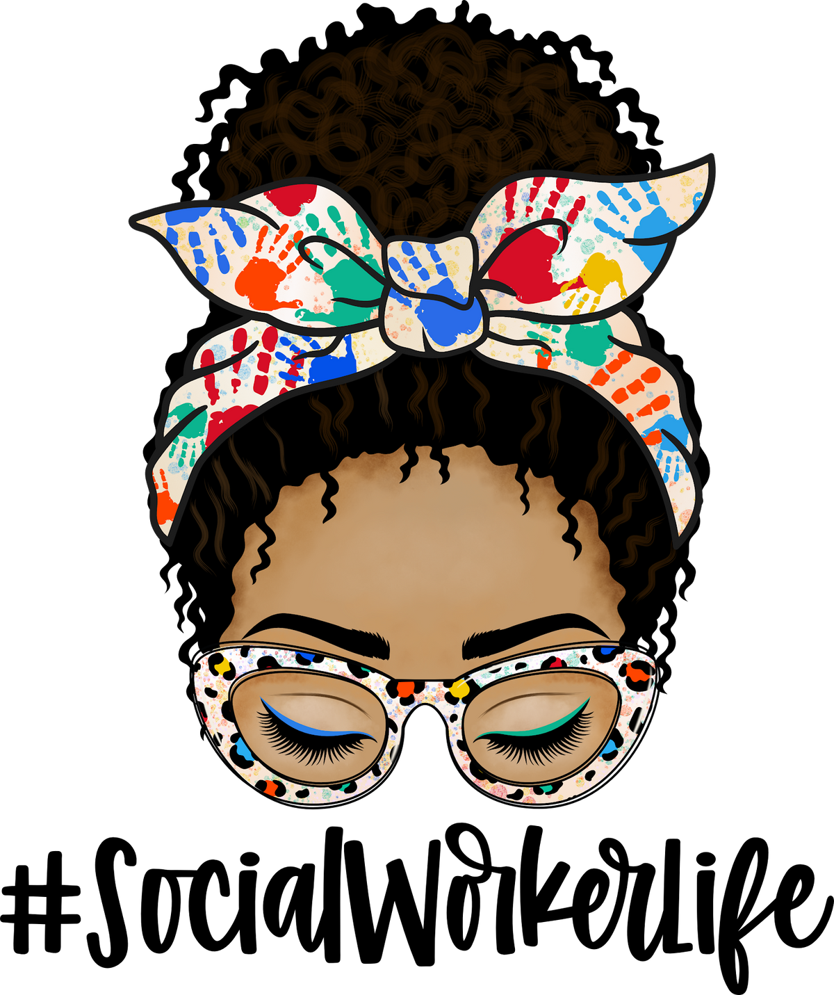 Social Worker Life Afro DTF Transfer