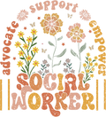 Social Work Month Groovy DTF Transfer