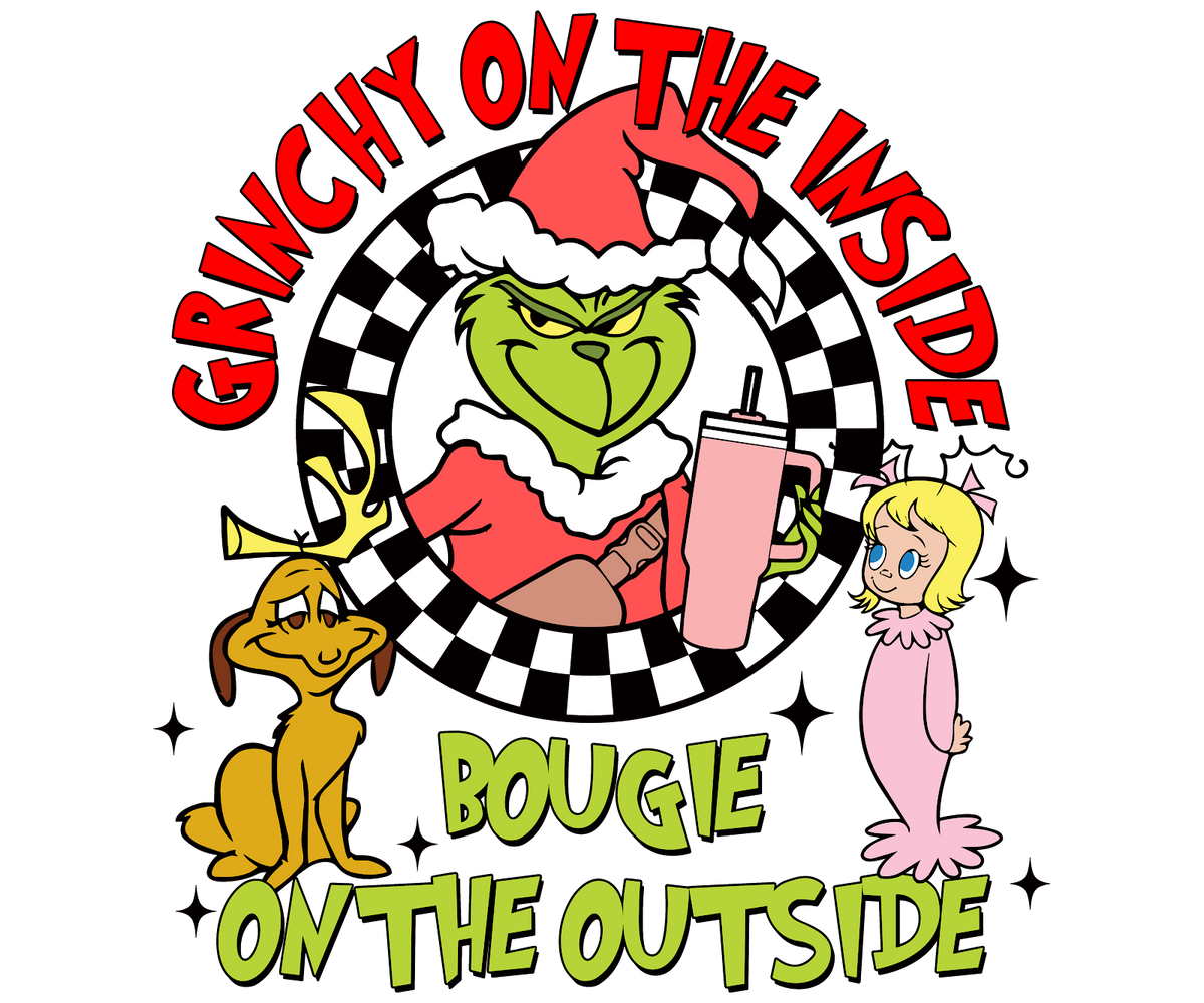 Grinch Christmas DTF transfer design