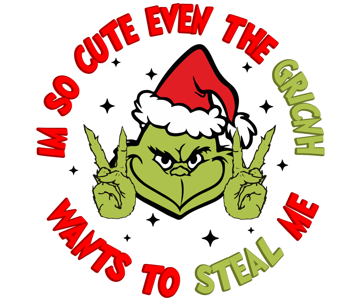 Grinch Christmas DTF transfer design