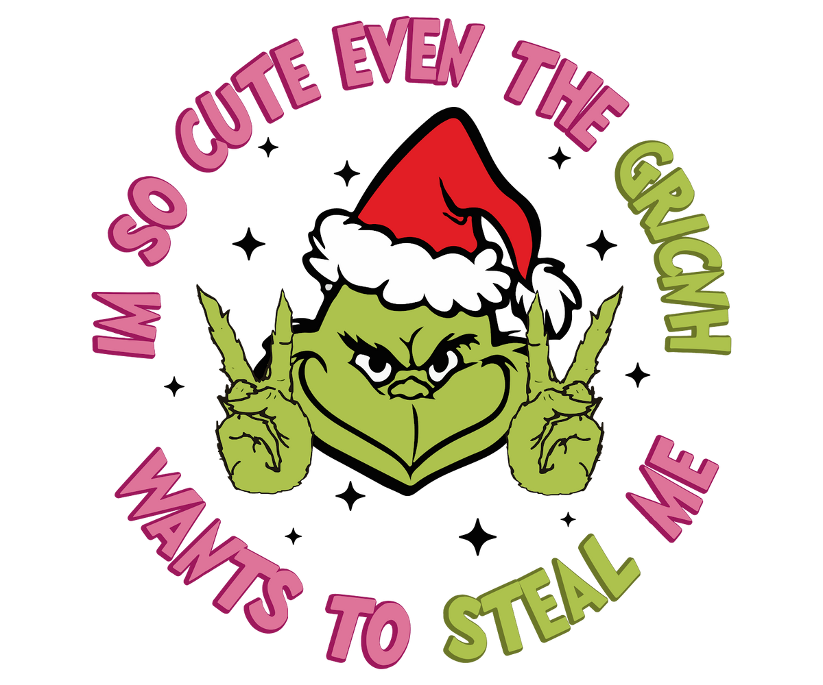 Grinch Christmas DTF transfer design