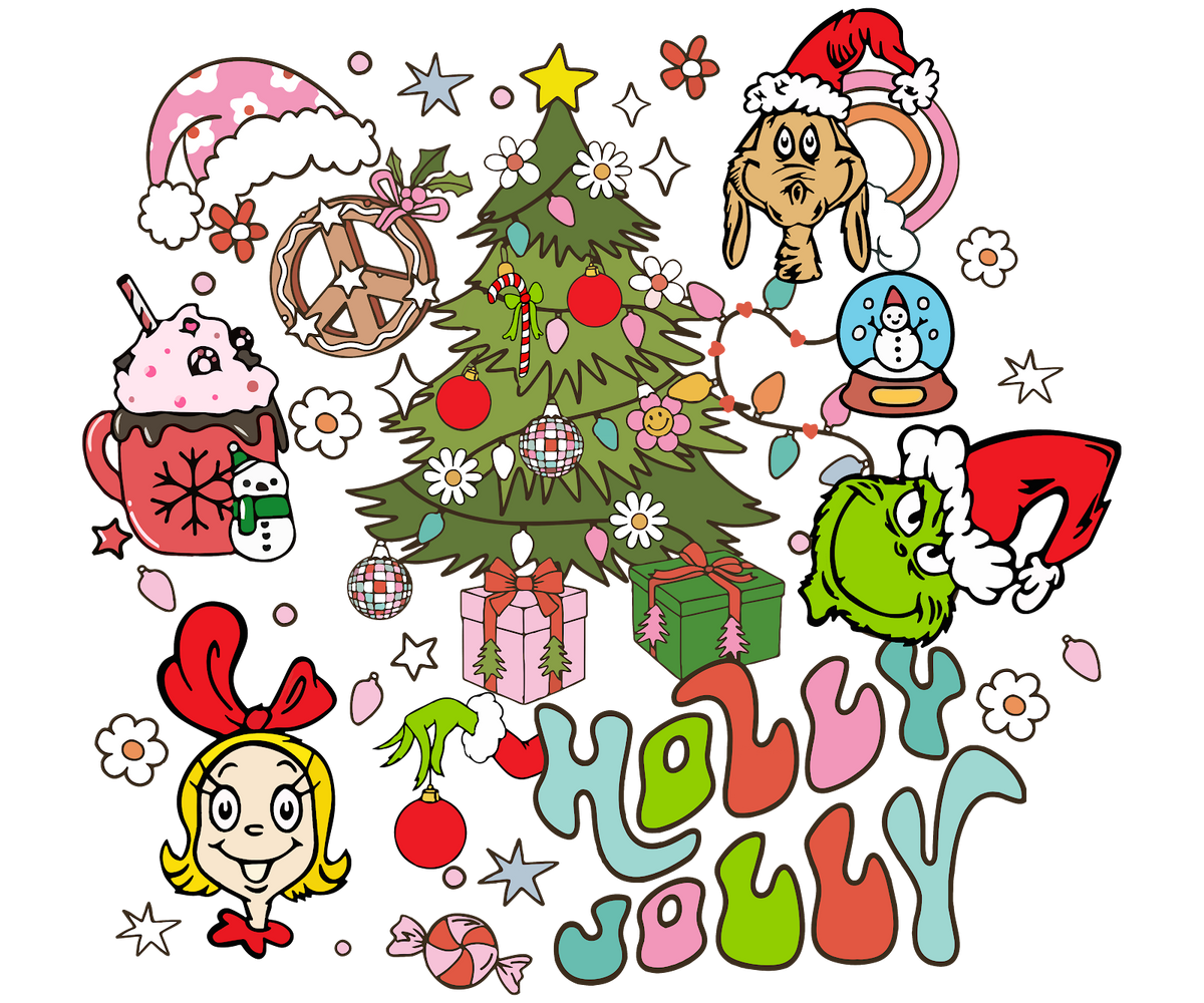 Grinch Christmas DTF transfer design