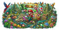 Mario UV printed glass tumbler wrap design
