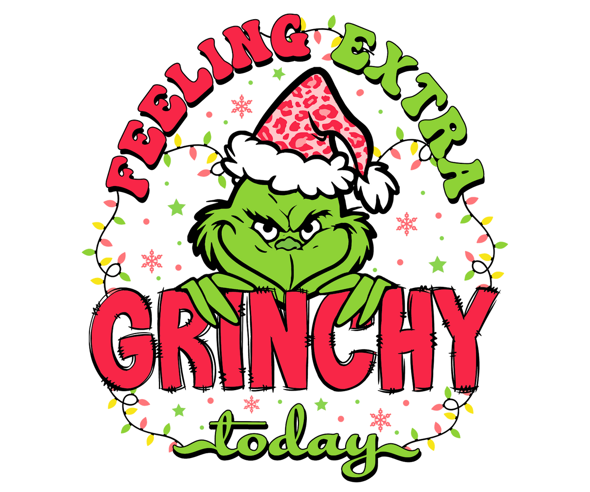 Grinch Christmas DTF transfer design