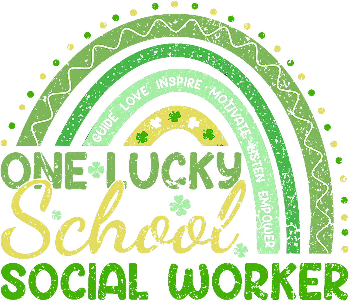 One Lucky School Social Worker St. Patrick's Day DTF Transfer