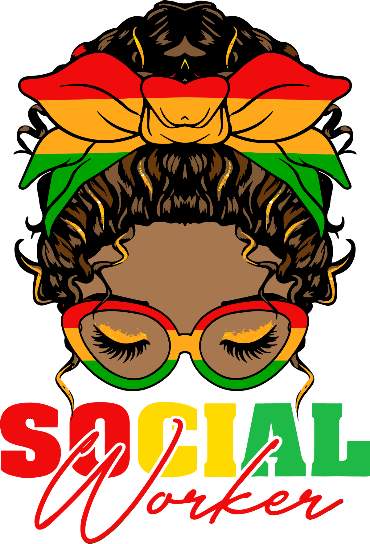 Social Worker DTF transfer design
