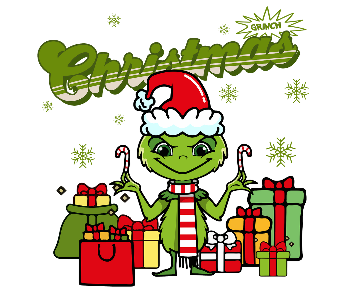 Grinch Christmas DTF transfer design