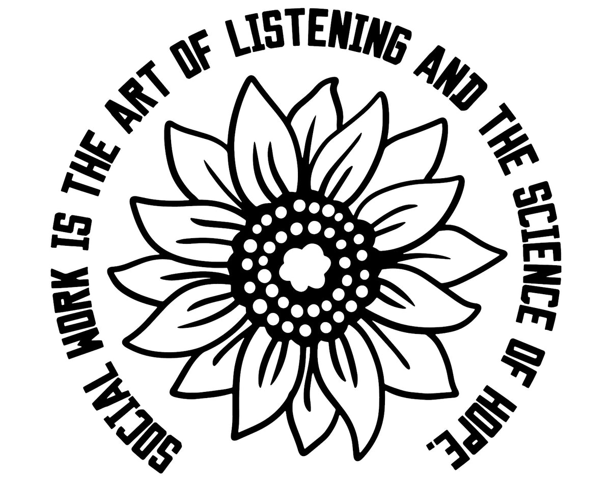 Social Worker DTF transfer design