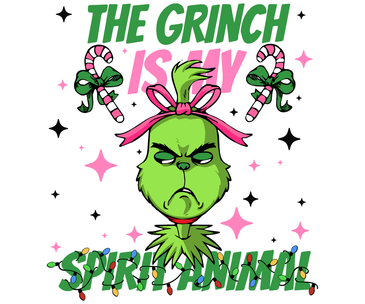Grinch Christmas DTF transfer design