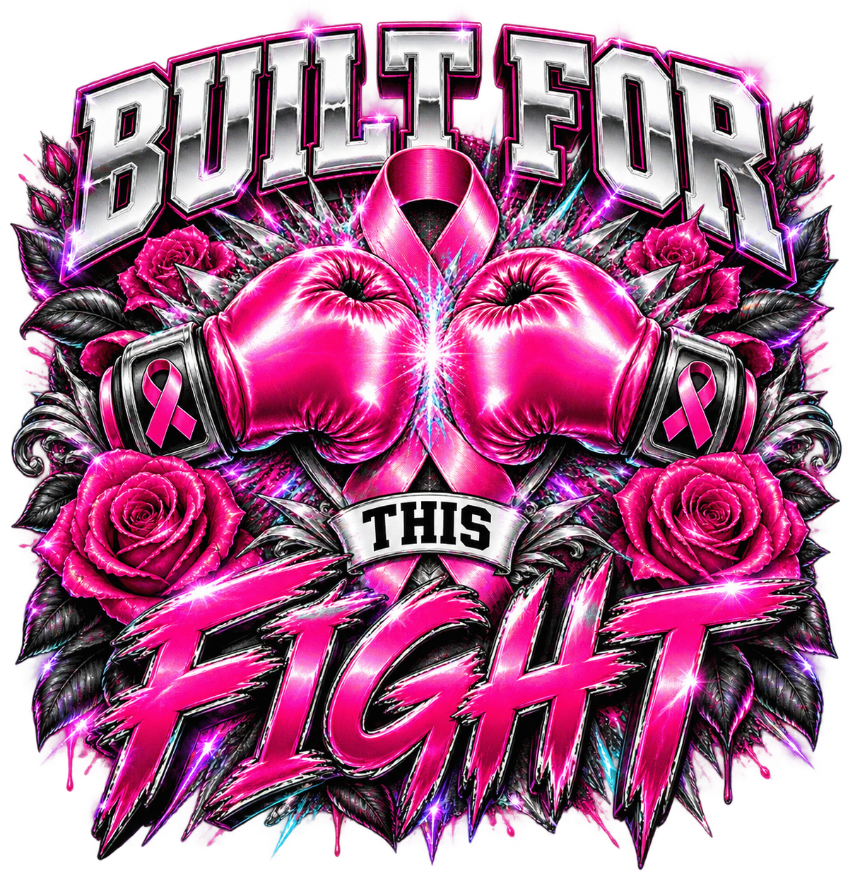 Built For This Fight breast cancer awareness design