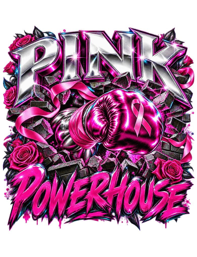 Pink Powerhouse breast cancer awareness design