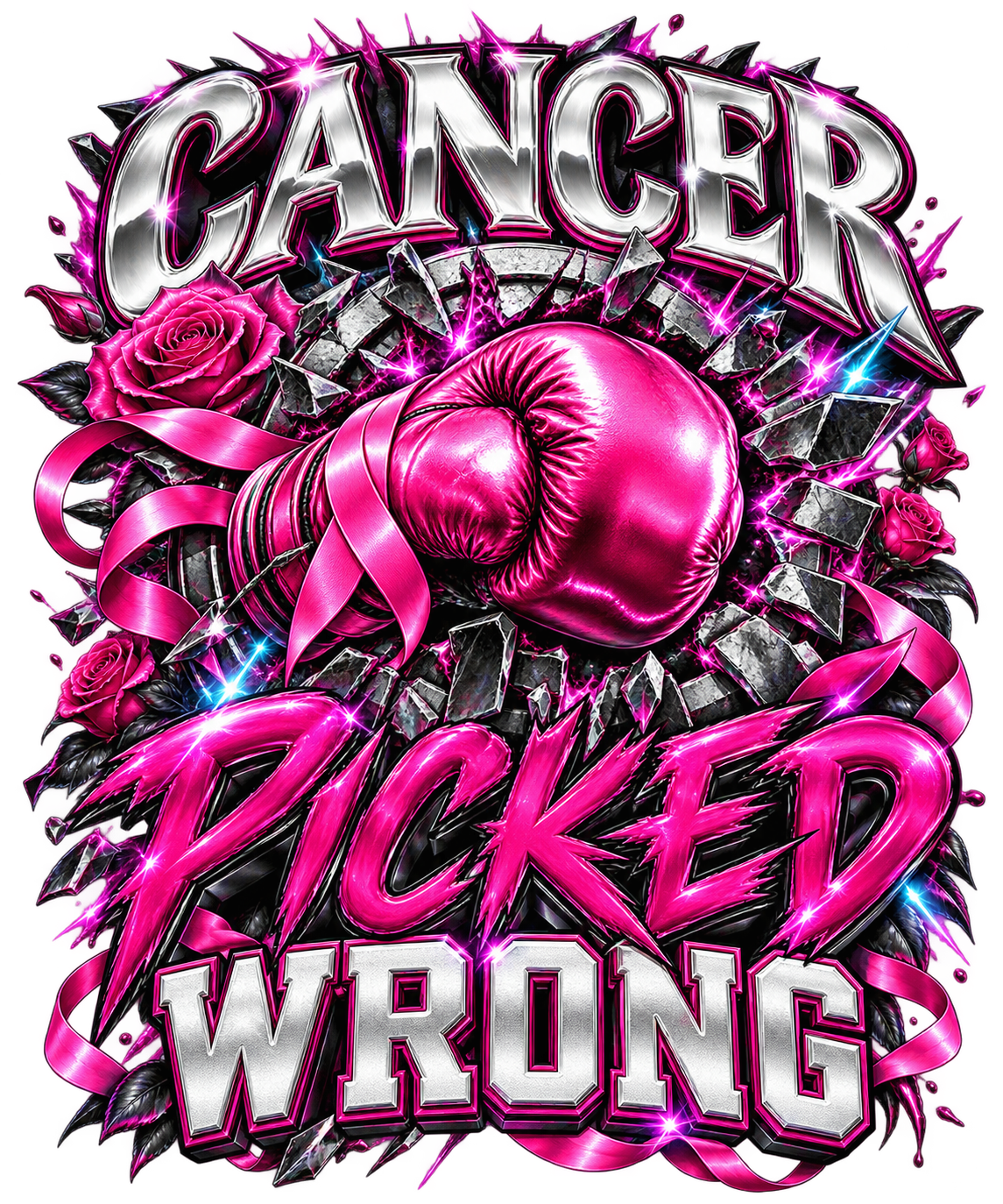 Cancer Picked Wrong breast cancer awareness design