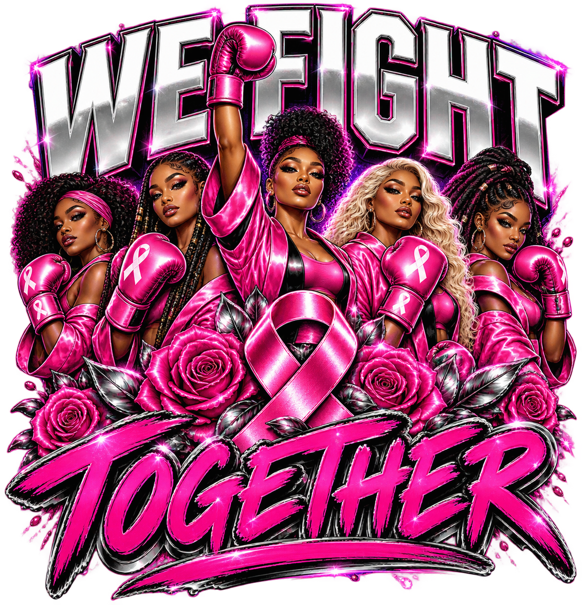 We Fight Together breast cancer awareness design