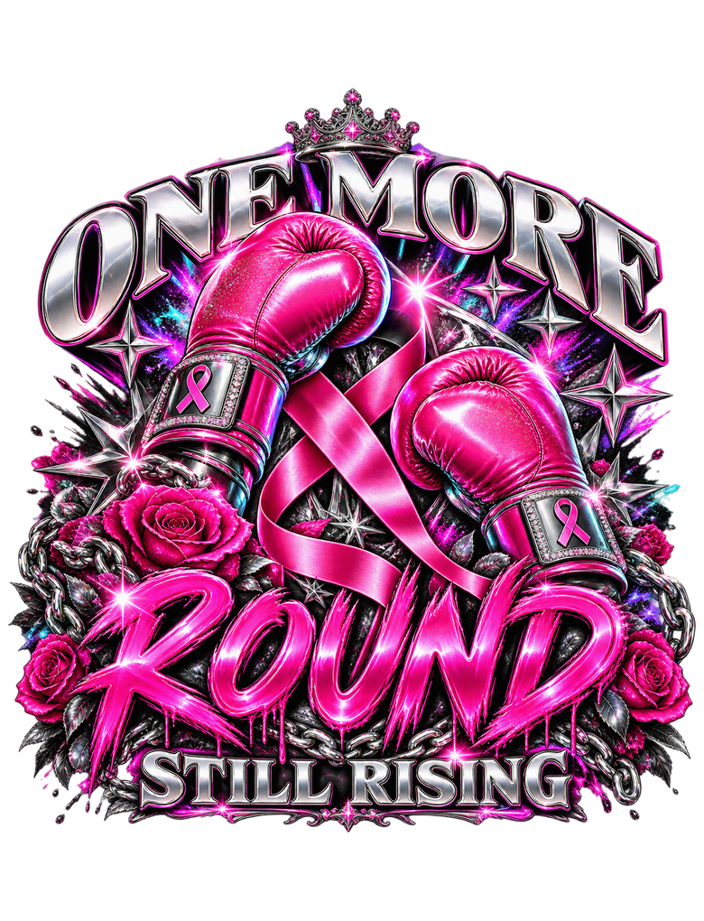 One More Round Still Rising breast cancer awareness design
