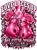 Love Laces Up For Every Round breast cancer awareness design