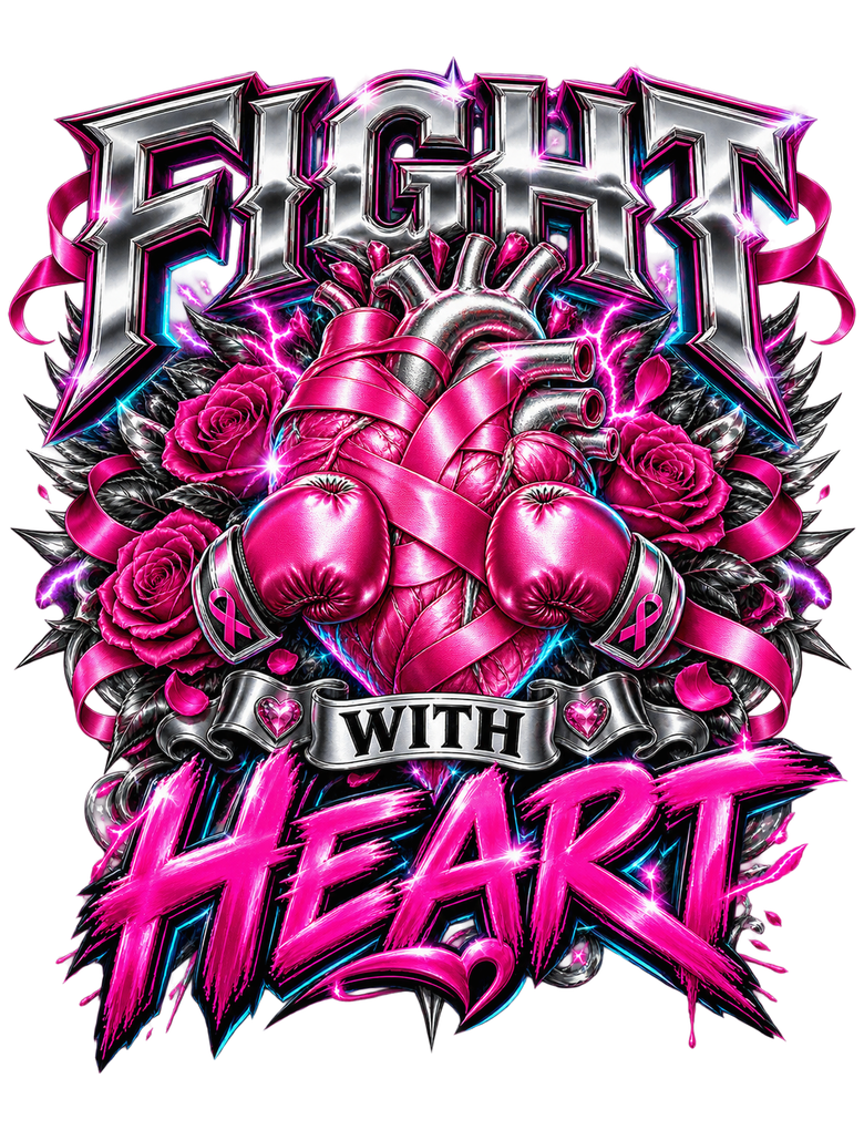 Fight With Heart breast cancer awareness design
